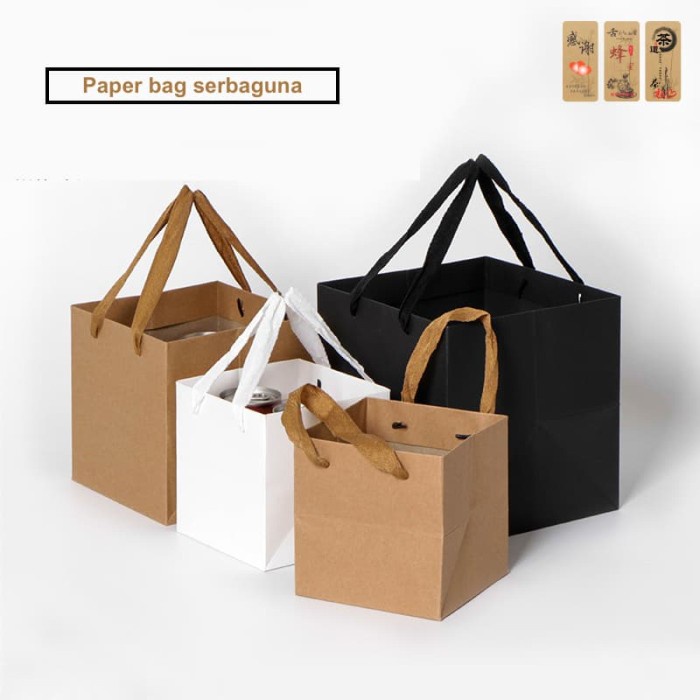 

TERBARU L KANTONG BENTUK KOTAK, paper bag cookies KOTAK, PAPER BAG SERBA GUNA - Putih
