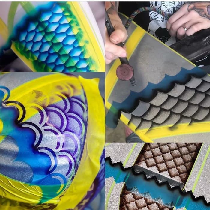 mal airbrush /stencil motif sisik