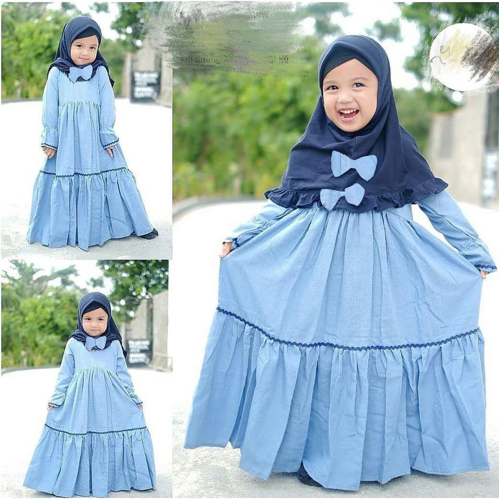 GAMIS + KRUDUNG  KIDS LIZA PREMIUM / GAMIS ANAK / GAMIS MUSLIM ANAK