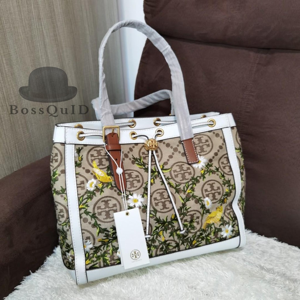 Tory Burch T Monogram Jacquard Embroidered Tote