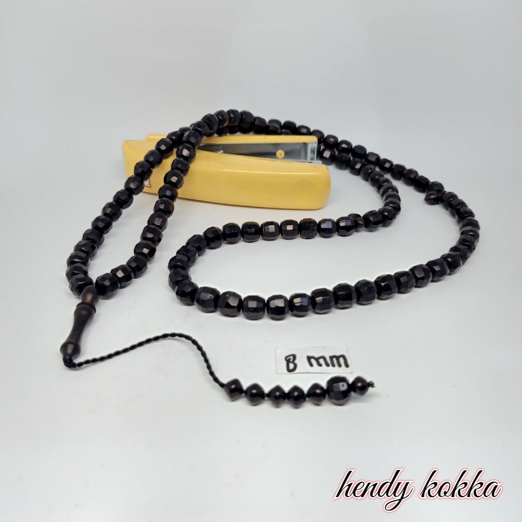 Tasbih kokka kaukah bulat cutting 8,5 mm coklat