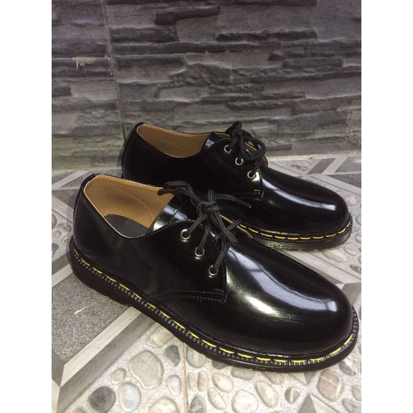 sepatu kulit asli 3 hole GLOSSY- RAJIB