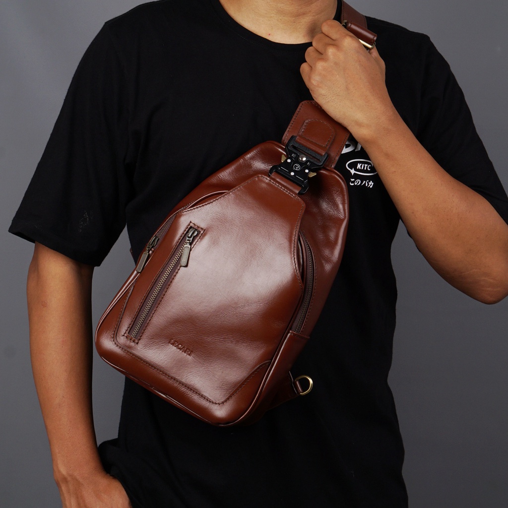 Axle Man Tas Slempang Pria Kulit Asli Genuine Leather