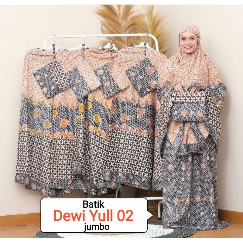 MUKENA BATIK JUMBO REMPEL MUKENA BATIK DEWI YULL JUMBO
