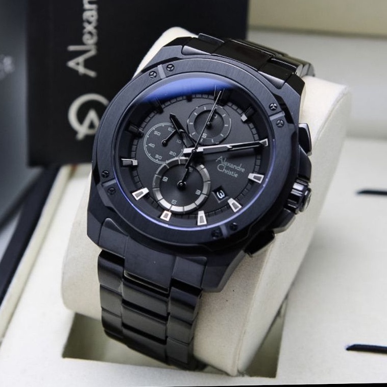 Jam Tangan Pria Alexandre Christie Ac 6595 Mc Full Black Original Fashion Pria