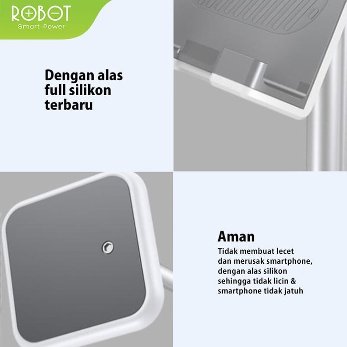 ROBOT RT-US04 Liftable &amp; Foldable Aluminum Alloy Universal Phone Holder - Garansi Resmi 1 Tahun