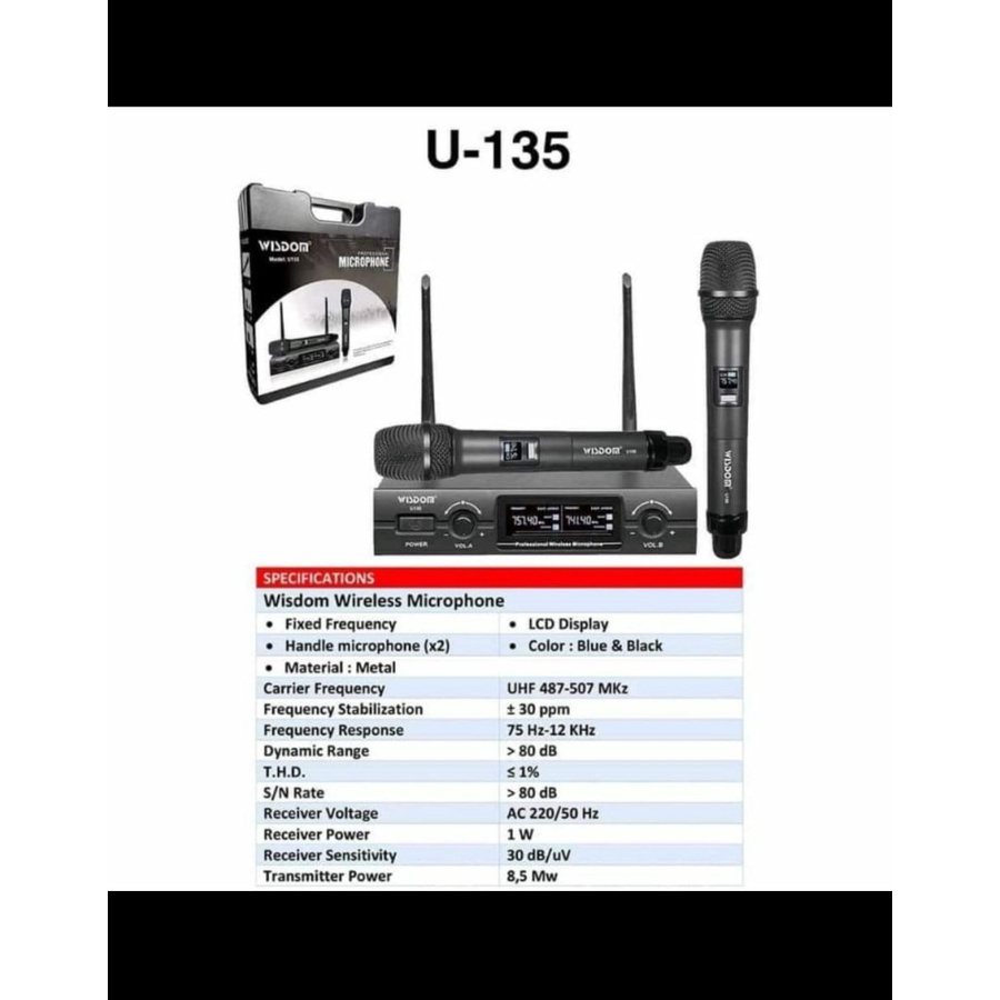 mic microphone wireless WISDOM U135 U 135 ORIGINAl