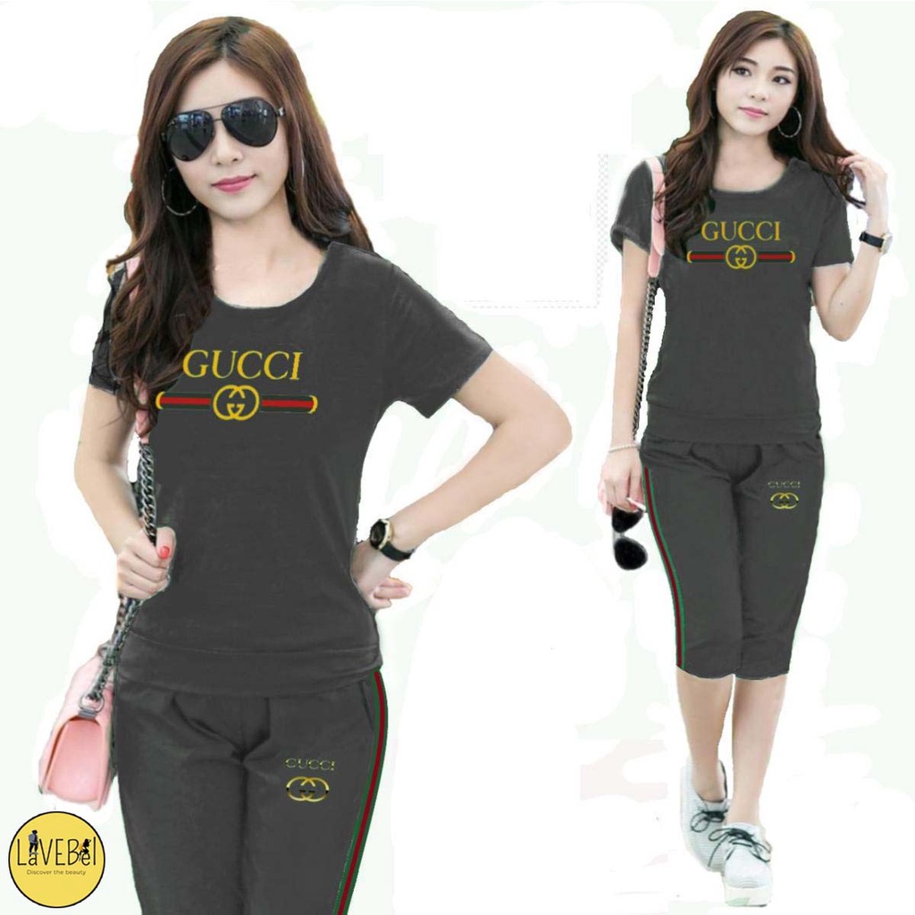 LVB - (GRATIS ONGKIR &amp; COD) Setelan Santai Wanita GISEL /uk. L - XL/Setelan Viral 2021/Pakaian Baju &amp; Celana Olahraga Senam Wanita Melar Adem/HOT PROMO SETELAN SANTAI TREND CICI CELANA PANTS/set wanita termurah/Set Olahraga Wanita Kasual/GUCCI/ LAVEBEL