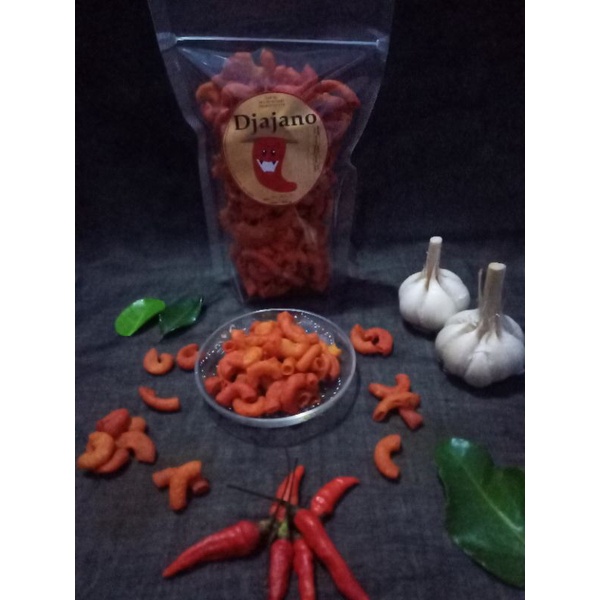 

MAKARONI / MAKARONI BANTET / MAKARONI PEDAS NAMPOLL KEMASAN ZIPLOCK 100 GRAM