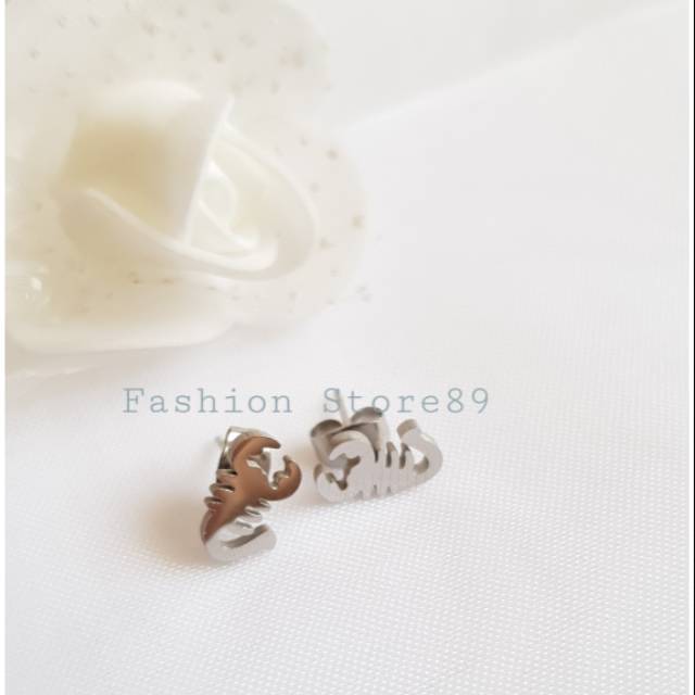 Anting tusuk import kalajengking titanium white Antikarat anak dan dewasa import