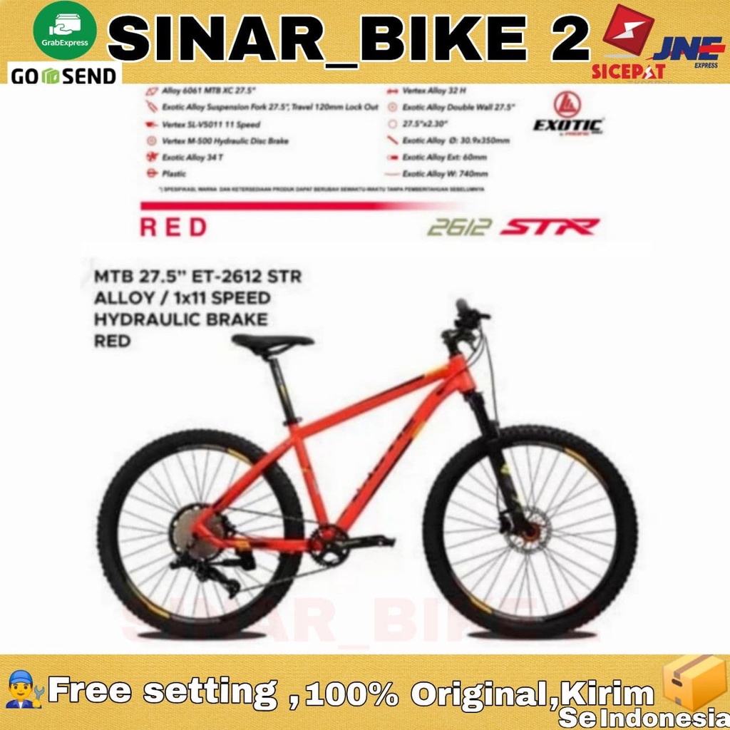 Sepeda Gunung 27,5 Inch Mtb Exotic ET-2612 STR Alloy  11 Speed