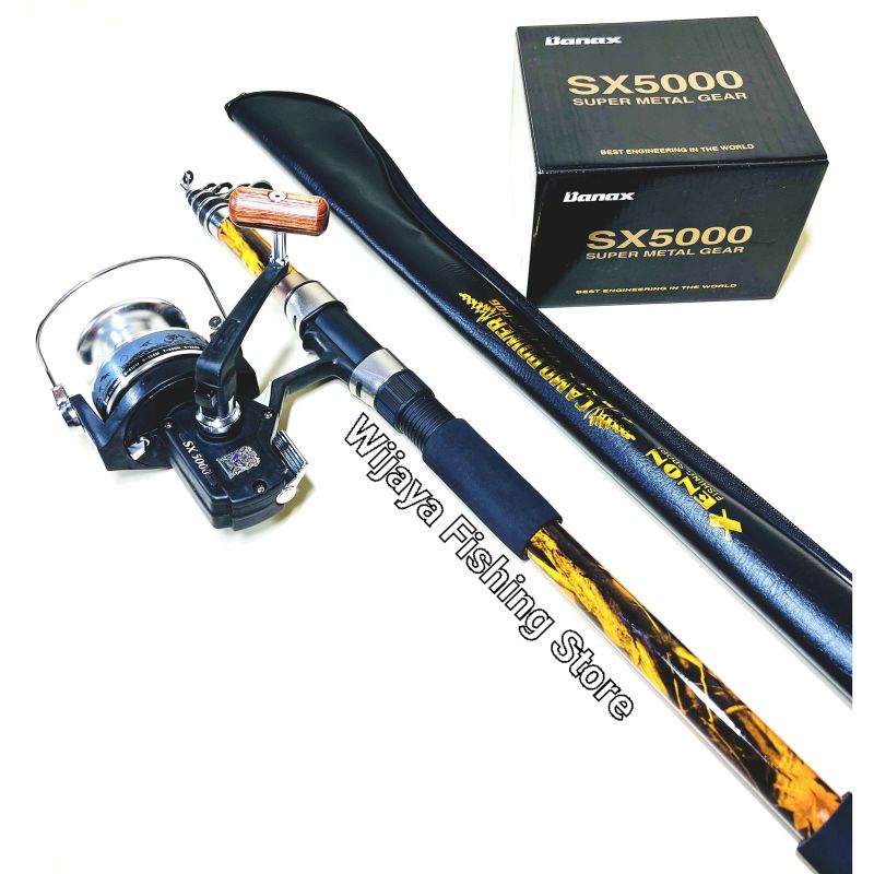Set Joran Pancing Xenon Camo Power 210 240 270 300 360 dan Reel Banax SX5000