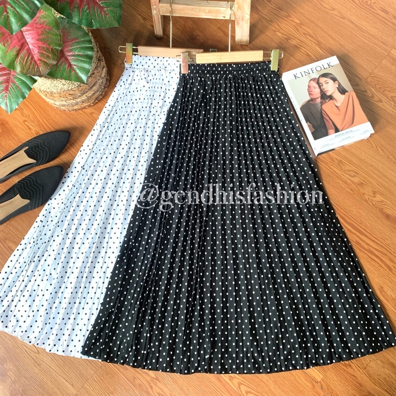 AMELA SKIRT- Polka Motif Kecil Premium Allsize fit SMLXLXXL