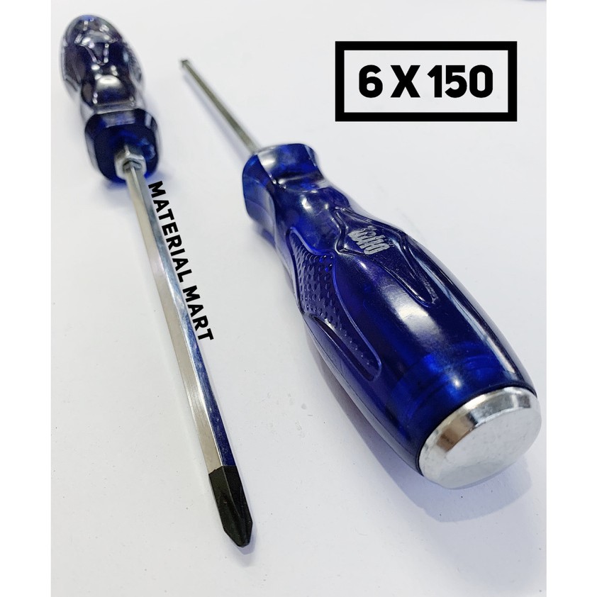 Obeng Ketok Toho 6 x 150mm Plus | Obeng Magnet ASLI | Screwdriver | Material Mart
