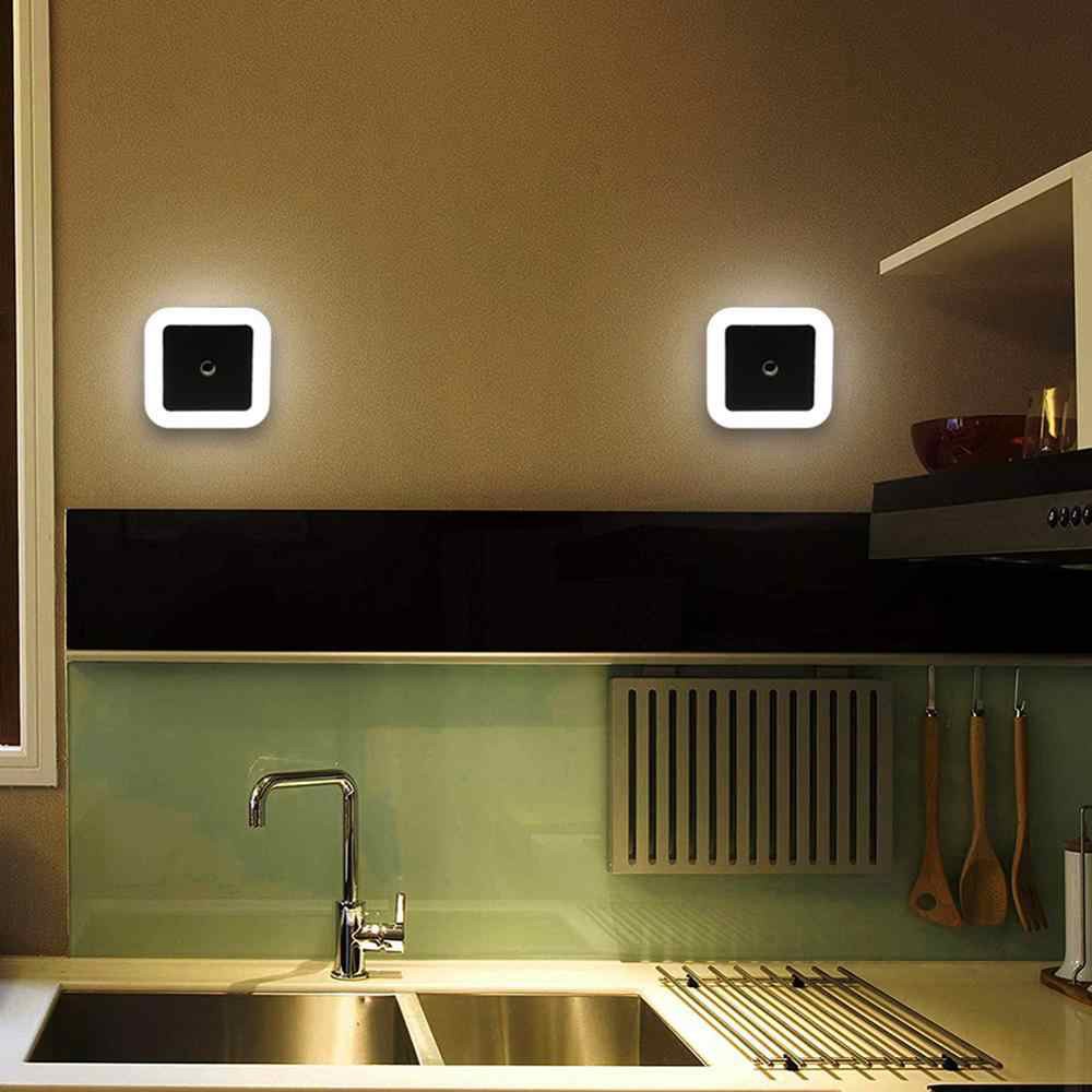 Lampu Tidur LED Otomatis Sensor Cahaya Colok Listrik Dinding Persegi Dekorasi Ruangan Night Lamp HM005 - XOBOX