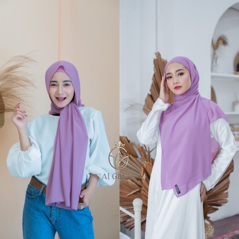 ALGHANI - PASHMINA CERUTY BABYDOLL HOODIE 2IN1 INNER BISA BOLAK BALIK