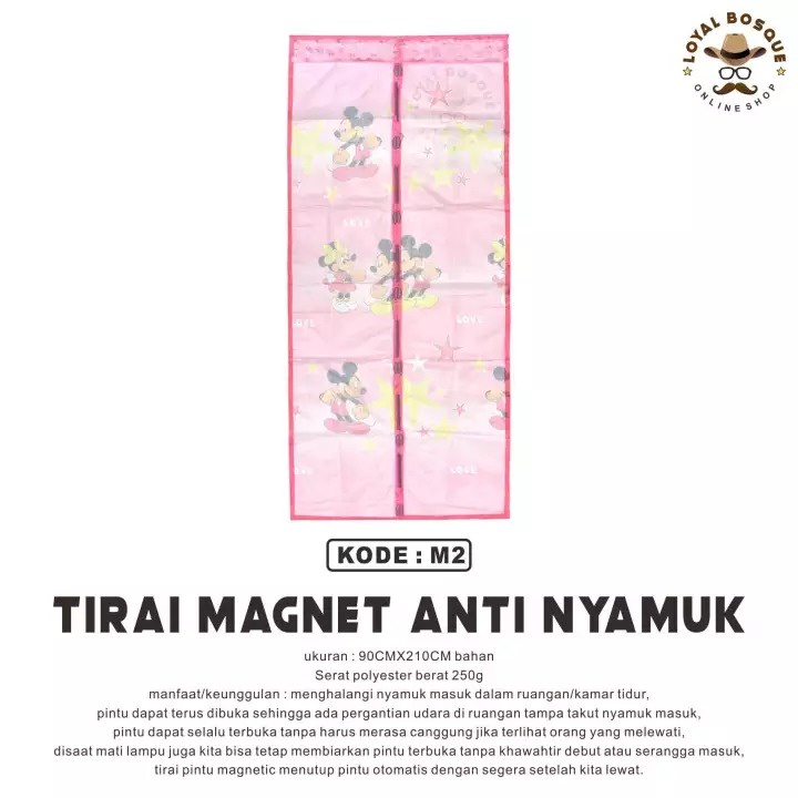Tirai Magnet Anti Nyamuk Love Bird - Tirai Magnet Baichuan - Tirai Pintu Magnet Anti Nyamuk Motif