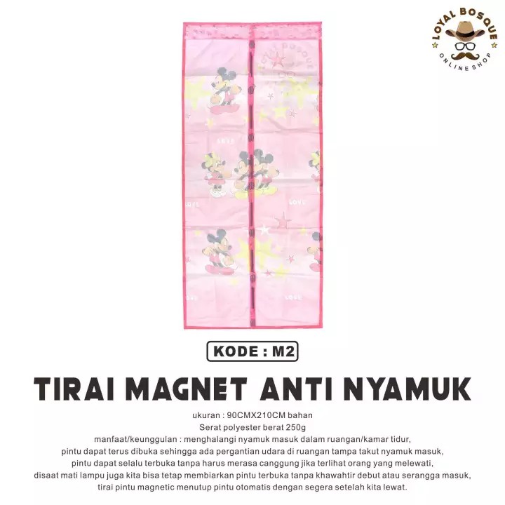 Tirai Magnet Anti Nyamuk Love Bird - Tirai Magnet Baichuan - Tirai Pintu Magnet Anti Nyamuk Motif