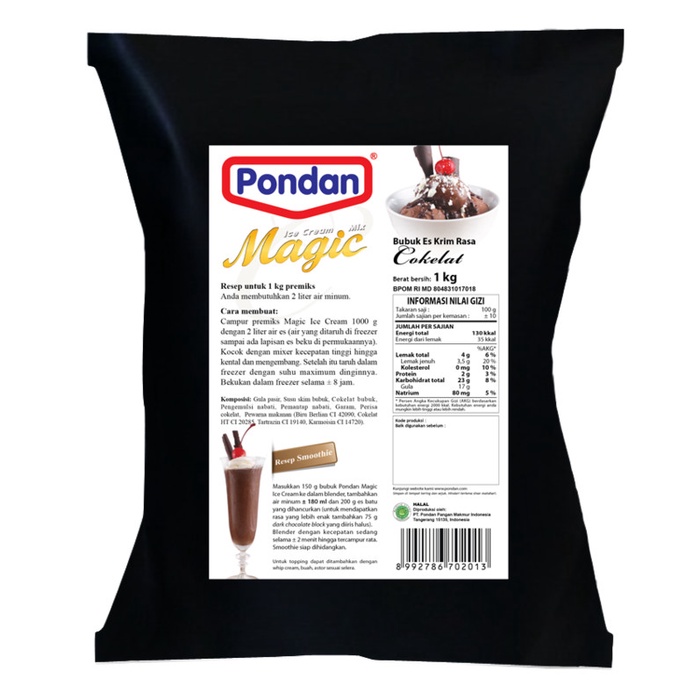 

hbt204tt Bahan Eskrim Pondan Rasa Coklat 1Kg / Bubuk Eskrim Da01D100