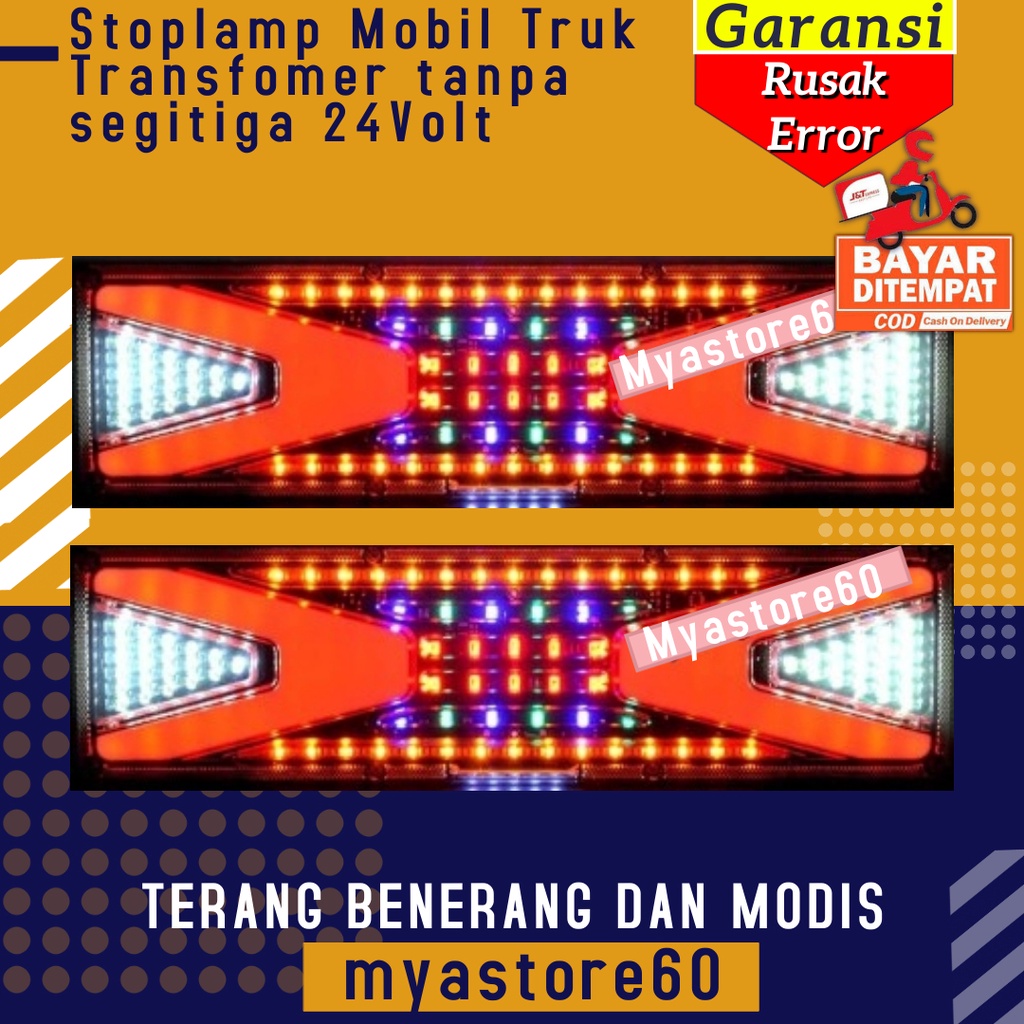 Stop lamp Vol Lampu Stop lamp Stoplamp Aksesoris Variasi Mobil Truk Truck Mobil Besar Stoplamp Mobil Truk Transfomer Tanpa Segitiga 24Volt