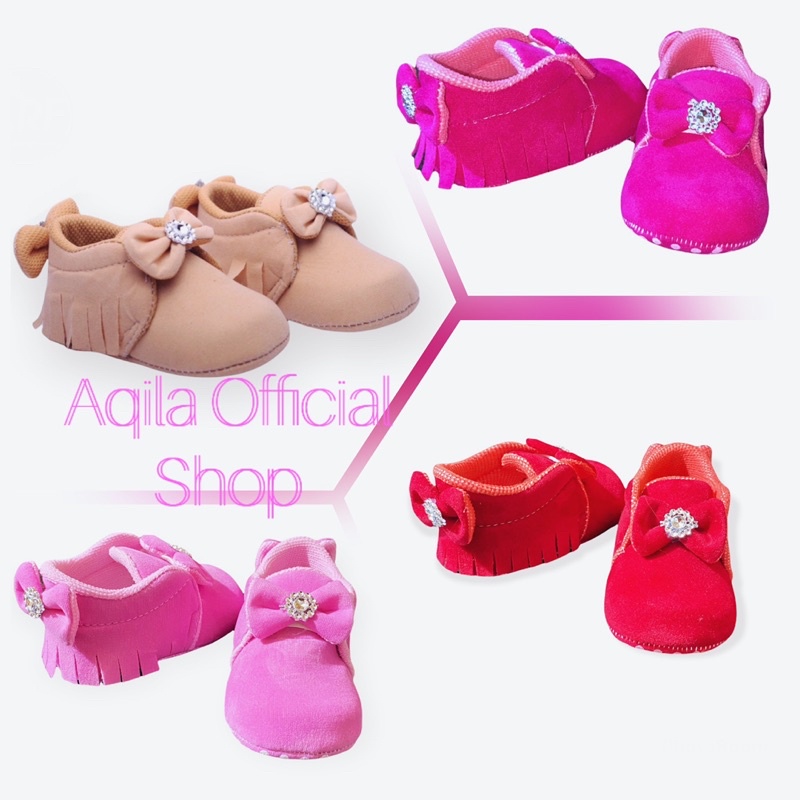 PITA RAWIS sepatu prewalker bayi perempuan 0 12 bulan / sepatu bayi lucu merah pink / sepatu baby prewalker pita anti slip murah COD