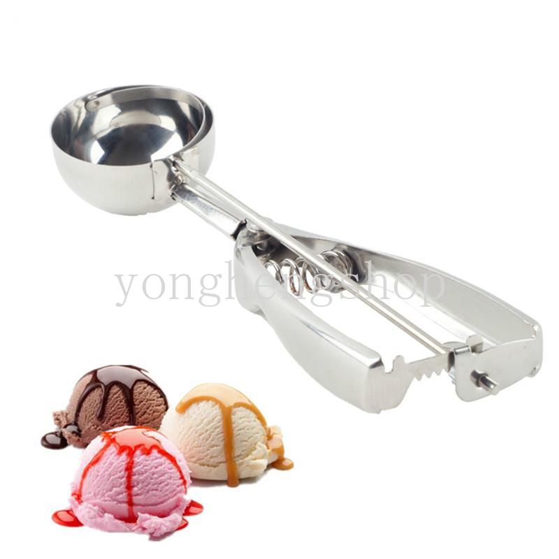 Sendok Scoop Es Krim Semangka Bentuk Bulat Bahan Stainless Steel 3 Ukuran