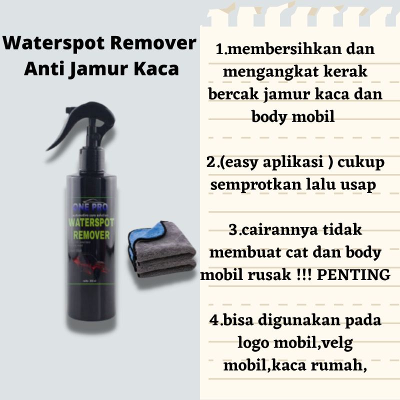 PEMBERSIH JAMUR KACA DAN BODY MOBIL AMPUH ORIGINAL WATERSPOT REMOVER ORIGINAL