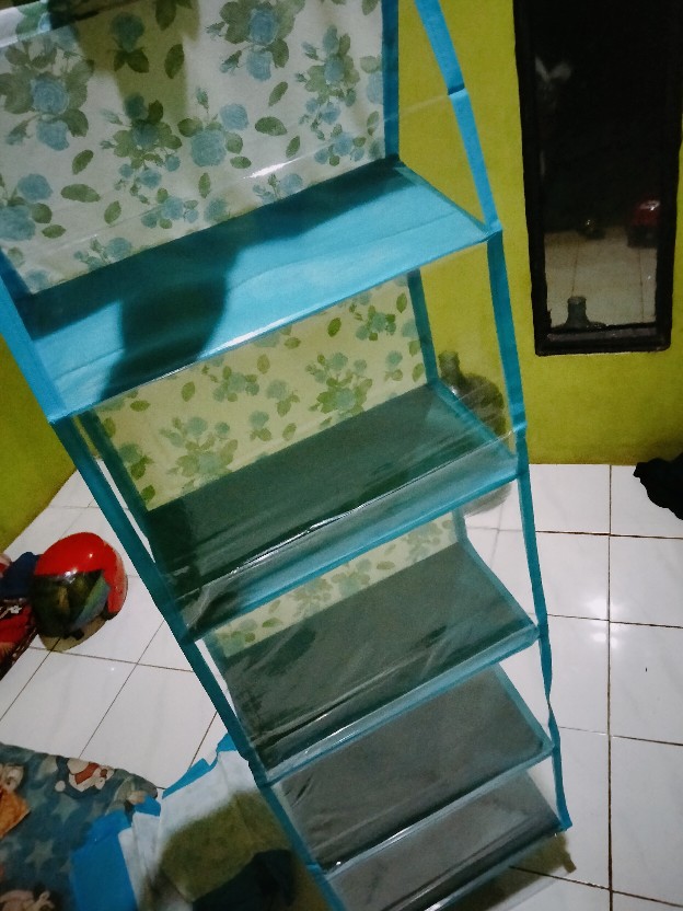 [bisa Cod]promo Murah Set 5in1 Rak Gantung Motif Bunga Tanpa Resleting Kualitas Terbaik Dan Termurah