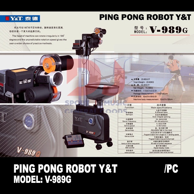 ROBOT TENIS MEJA ROBOT PINGPONG Y&T V-989G