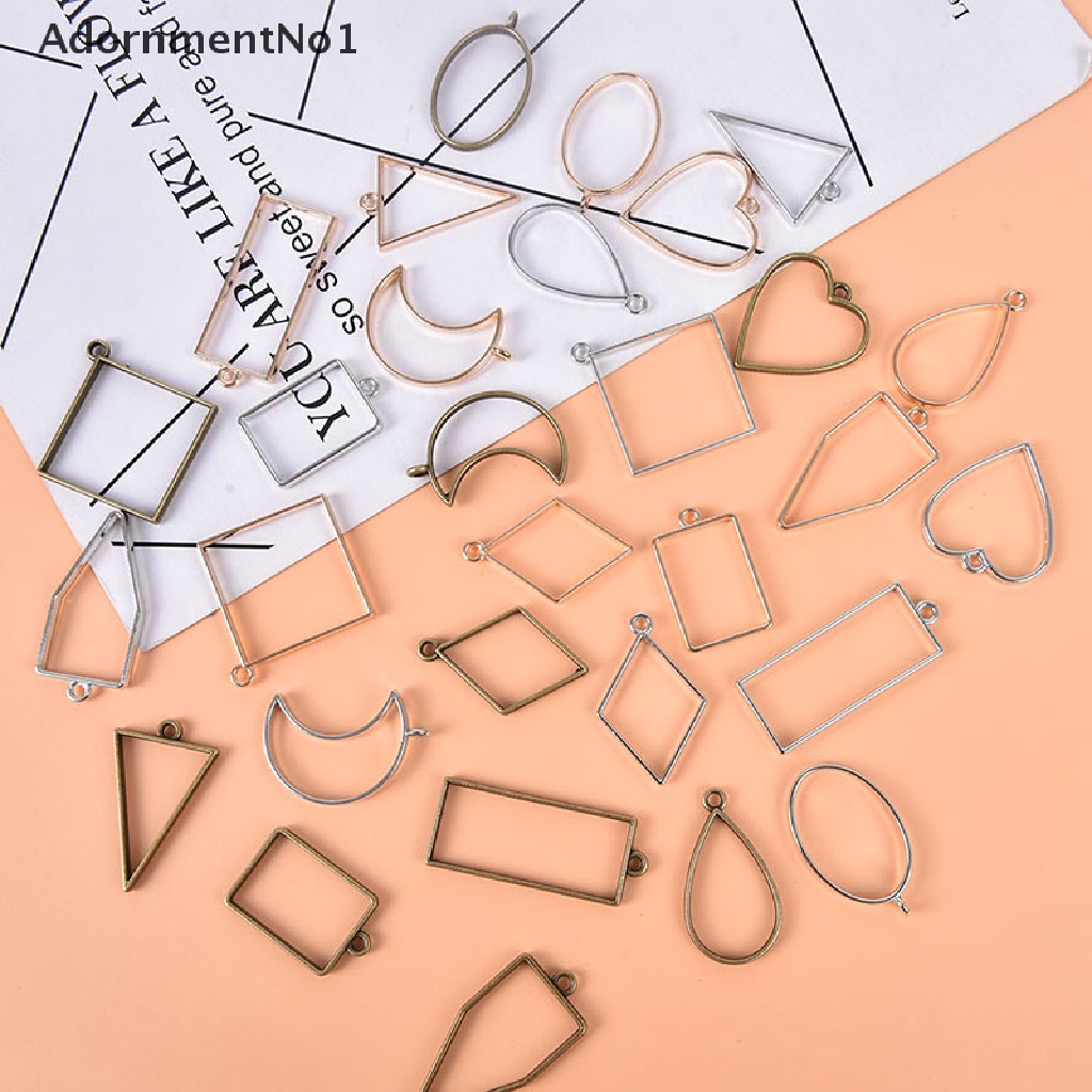 (AdornmentNo1) 10pcs / lot Cetakan Liontin Bahan Alloy Desain Hollow Handmade DIY