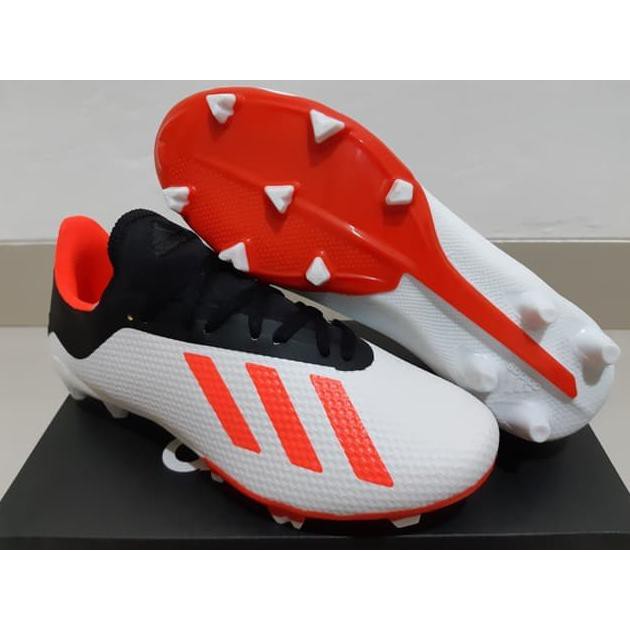 SOCCER SHOES ORIGINAL GRADE SEPATU BOLA - SOCCER ADIDAS X 18.3 NEXT GEN WHITE ORANGE BLACK - FG