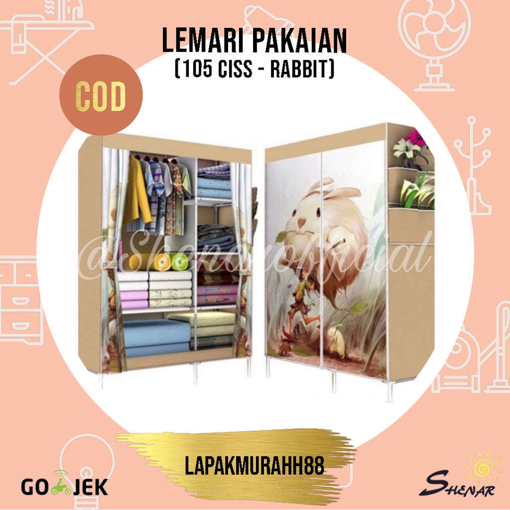 LEMARI PAKAIAN / LEMARI BAJU / RAK BAJU / RAK SERBAGUNA PORTABLE 105 CISS, LAPAKMURAHH88