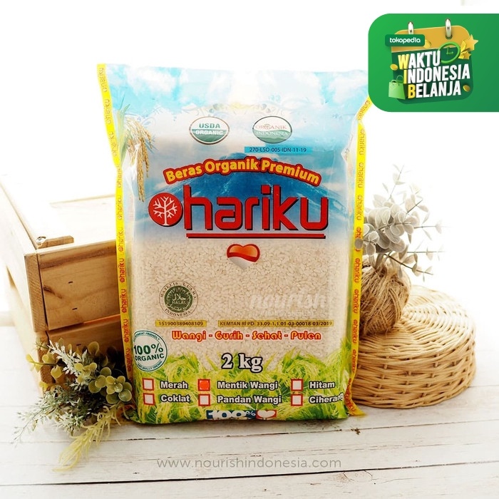 

bg20t01r Hariku, Organic White Rice Mentik Wangi 2 Kg (Beras Putih Organik) Sv012Ss