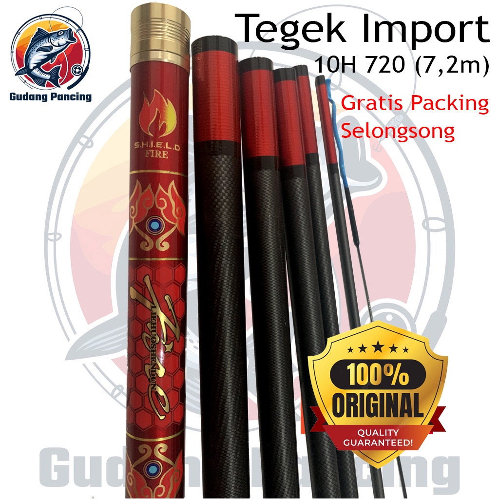 Joran Tegek 10H Ukuran 540 720 Fishing Rod atau Tegeg Bahan Carbon ORIGINAL untuk memancing Ikan Bar