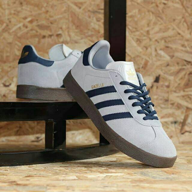 Adidas Gazelle Grey Navy Original