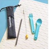 eco Straw n cutlery Lengkap sedotan sikat sedotan Pouch MURAHH