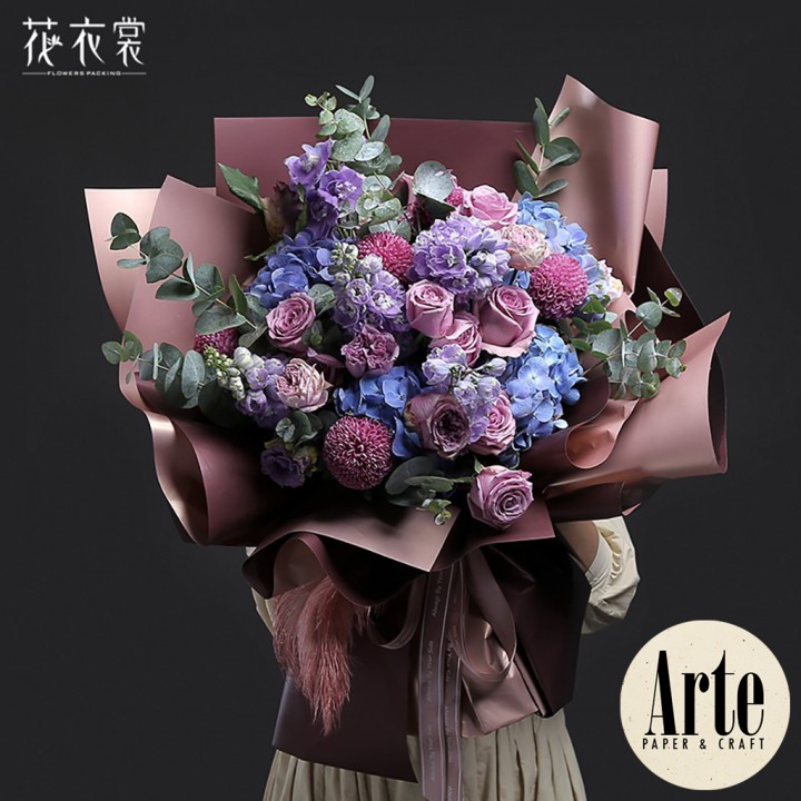 

iDk90 20 Lembar Cellophane Pastel Bi Color Rose Gold Kertas Buket Korea Bunga Flower Wrapping Paper