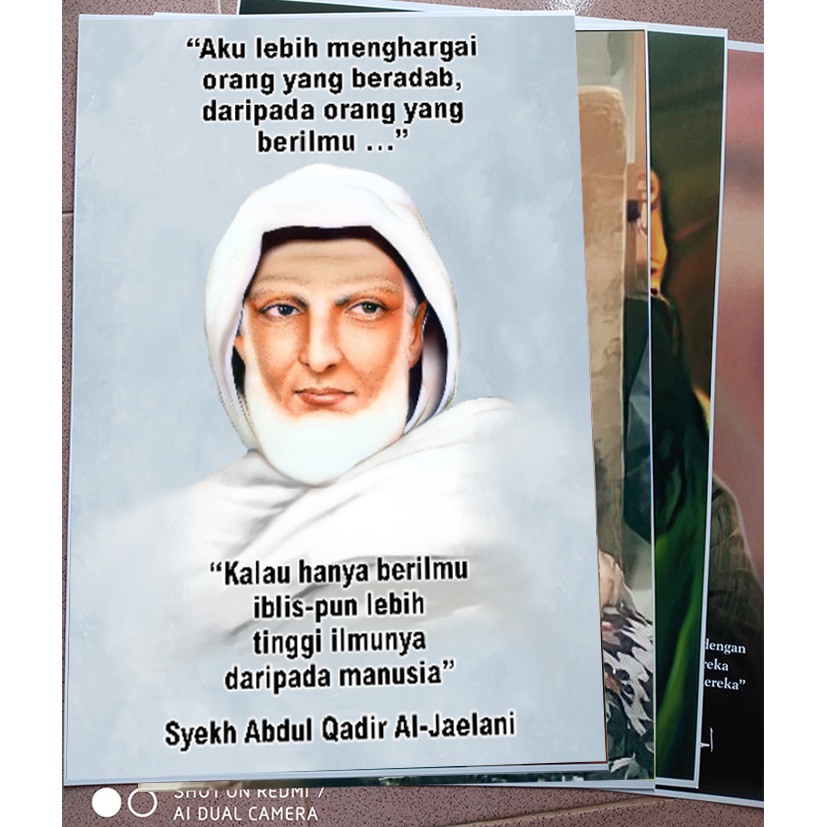 Jual POSTER SYECH ABDUL QADIR AL JAILANI QUOTES ukuran 32x47cm BAHAN