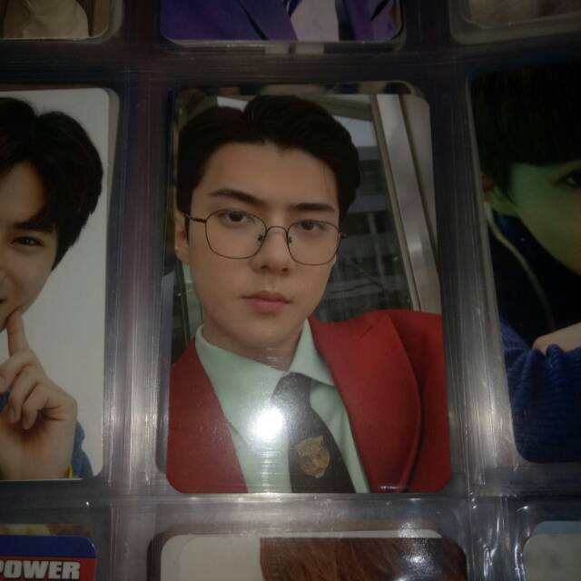 exo-sc exo sechan sehun what a life green official photocard pc jasmer