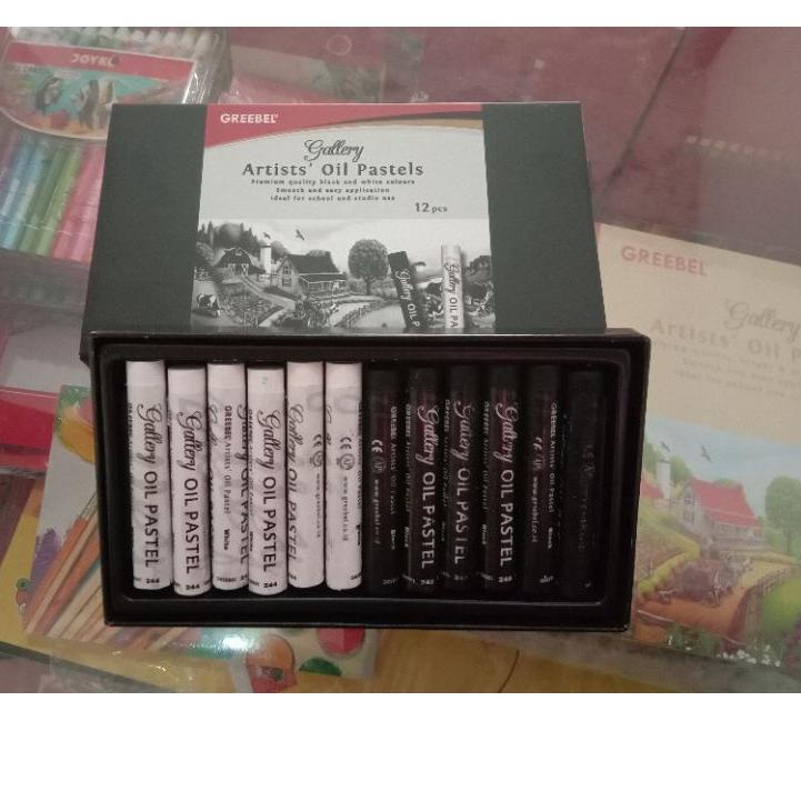 

ㆊ Ecer crayon soft oil pastel greebel artists black and white hitam putih LANGSUNG CHECKOUT 3180 ✤