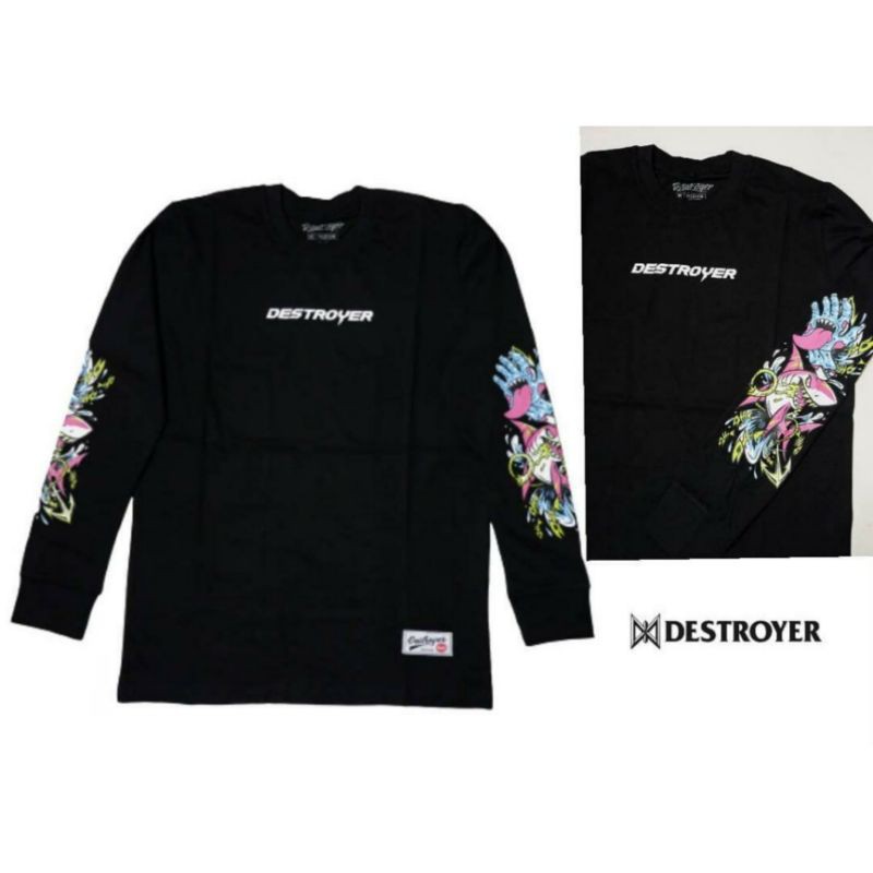 kaos pria lengan panjang destroyer