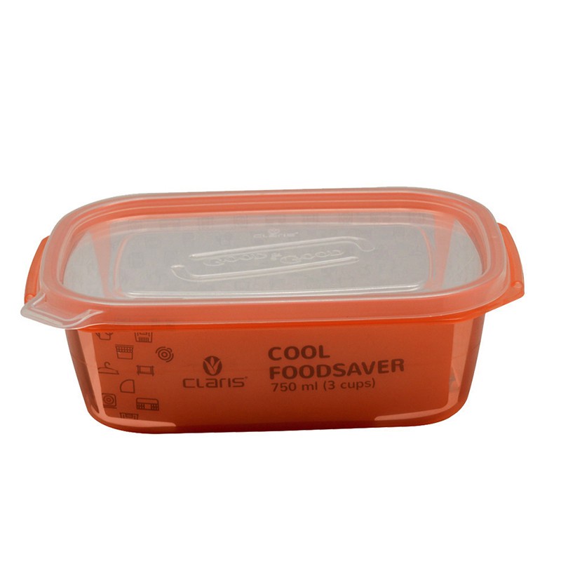 Tempat Kotak Makan Rectangular Food Saver Lunch Box Bento Plastik Tepak Wadah Makanan Anti Tumpah 770ml