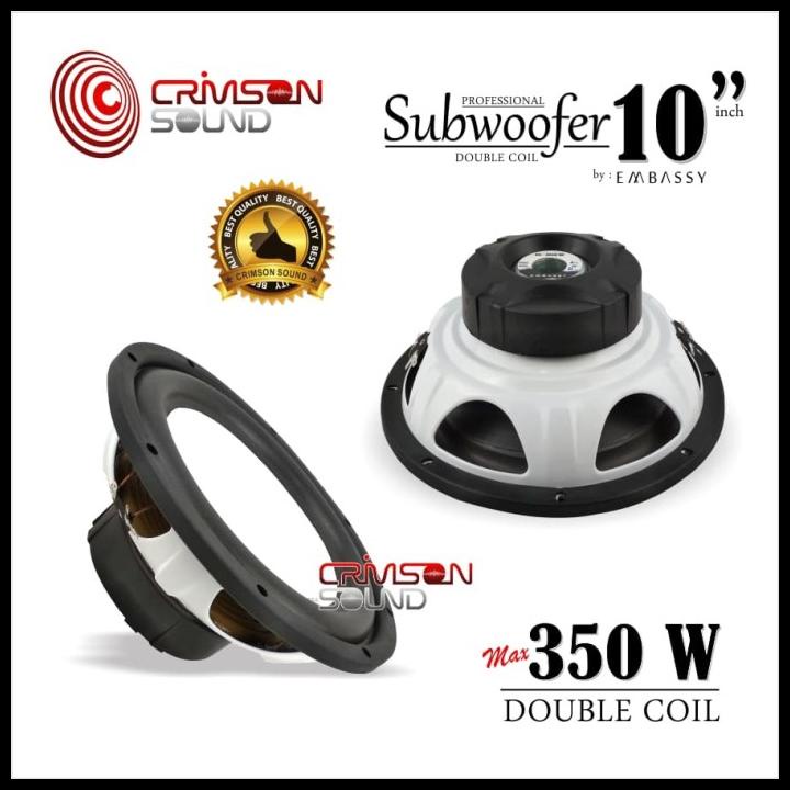 Subwoofer 10 Inch Embassy Es-1028 White