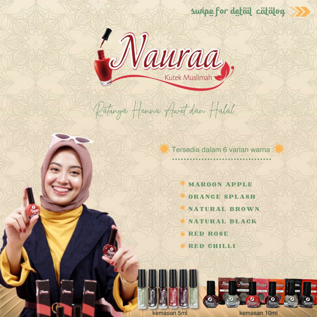 Naura Kutek Muslimah || Sah untuk Sholat,Cat Kuku Terkini
