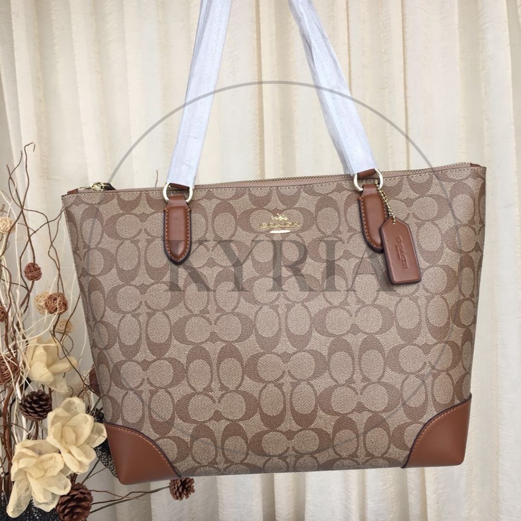 tas TOTEBAG SHOULDER BAG WANITA TOTE ZIPP 29208 KHAKI