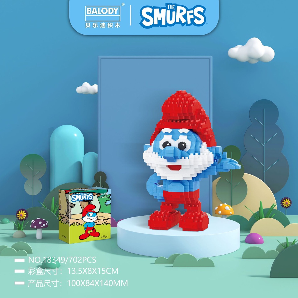 Hadiah Mainan Blok Bangunan Smurfs