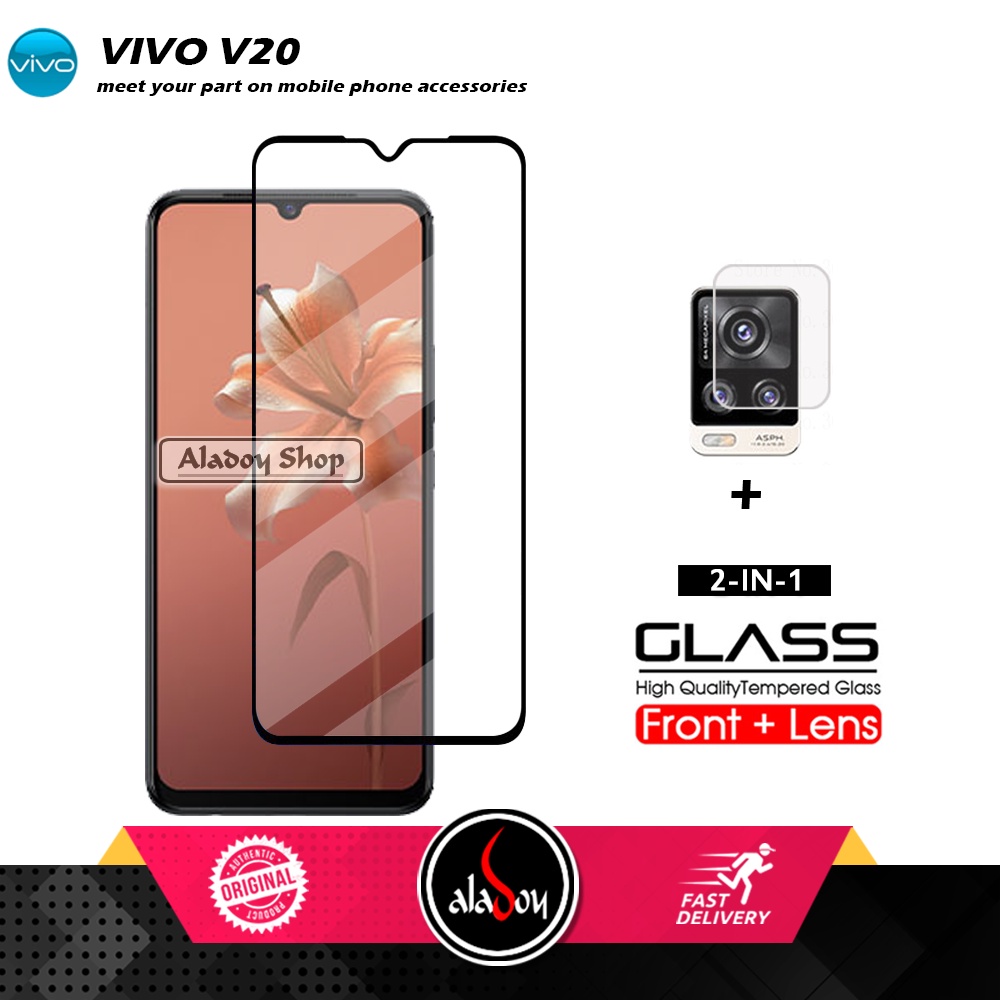 PAKET 2 IN 1 Tempered Glass Layar VIVO V20 Free Tempered Glass Camera