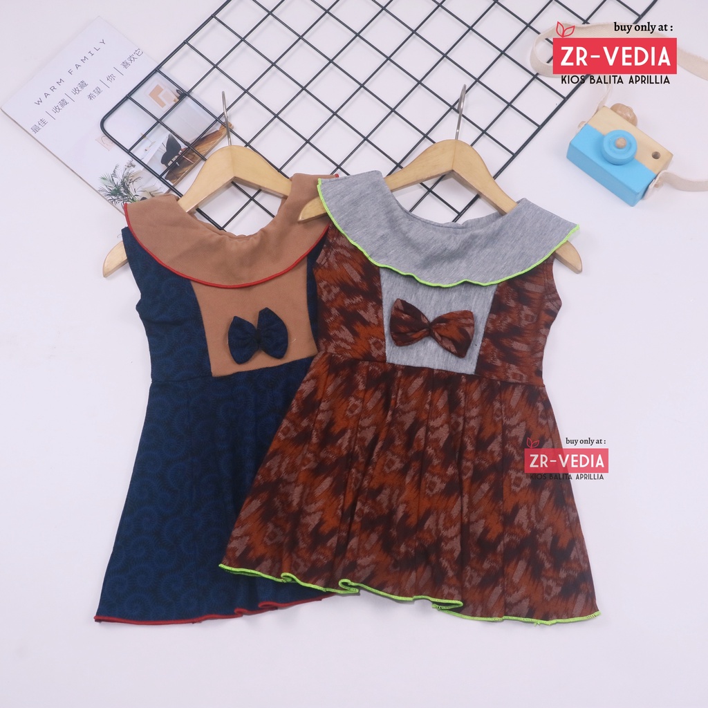 Dress Batik uk Bayi 0-12 Bulan / Dres Anak Perempuan Pakaian Baju Atasan Pesta Formal Kids Baby