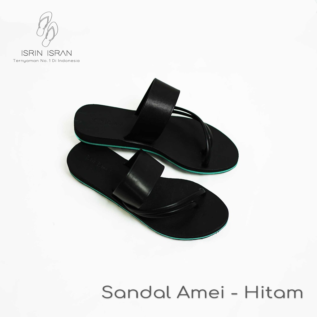 ( AMAI) Sandal Harian Wanita Murah ISRIN ISRAN Original-Hitam