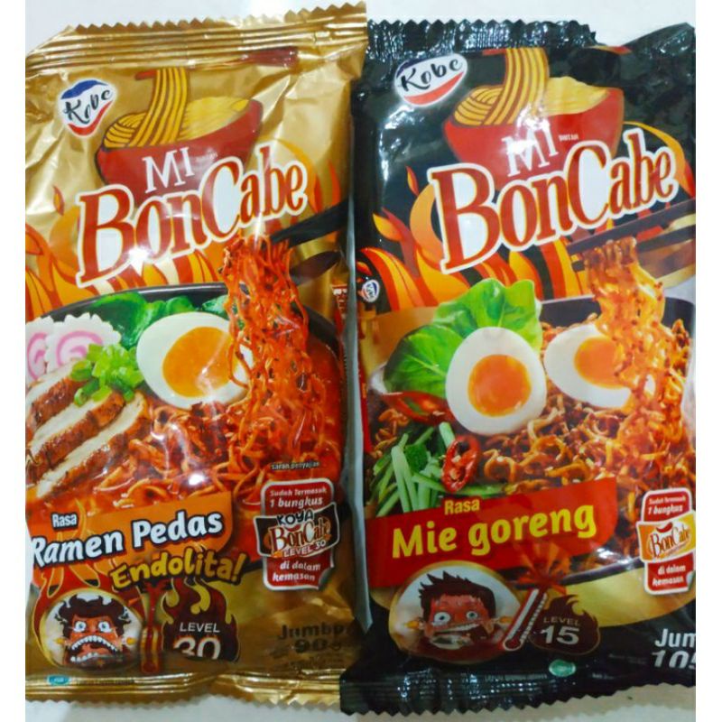 Mi BonCabe Rasa Ramen Pedas Level 30, Mie BonCabe Rasa Mie Goreng Level 15